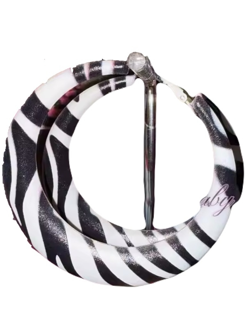Zebra-Print Hoop Hair Accessory - Black & White